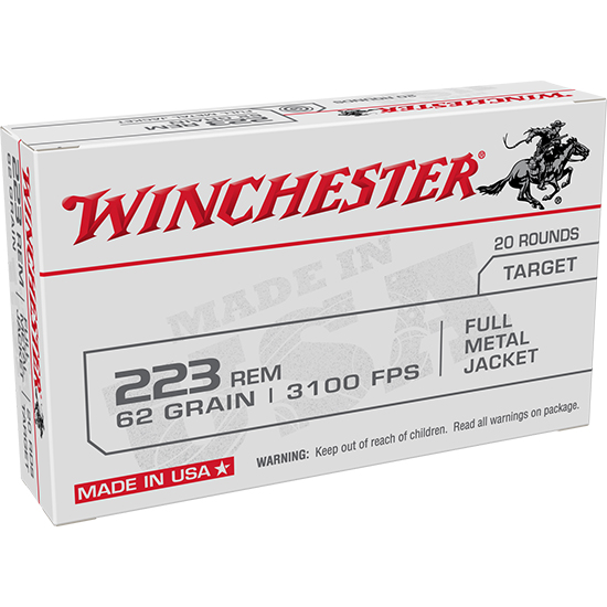 WIN USA 223REM 62GR FMJ 20/50 - Sale